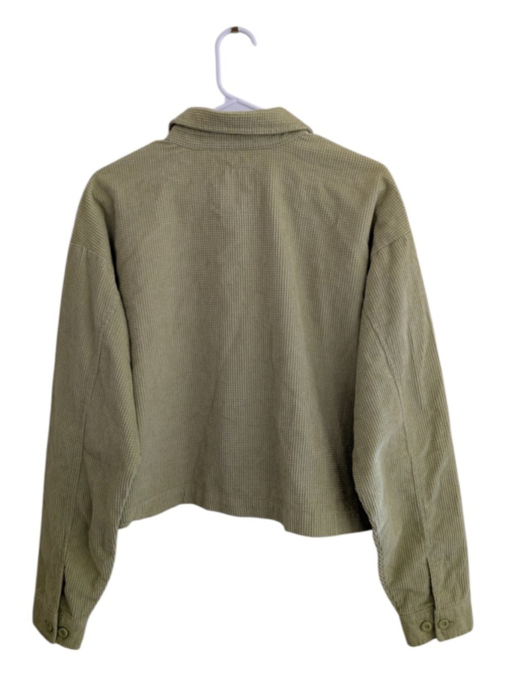 Vans Women’s Sage Green Cropped Corduroy Jacket Size L Y2K Skater - Picture 3 of 7